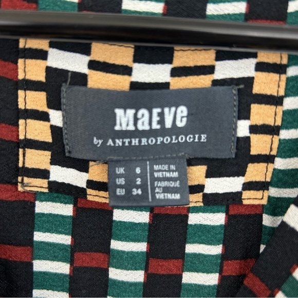 Anthropologie Maeve Gianna Long Sleeve Tunic Mixed Print Multicolor Dress Size 2 - Picture 9 of 14